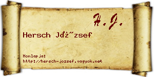 Hersch József névjegykártya